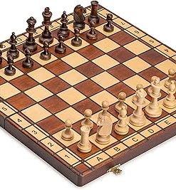 Handmade Jowisz Professional Chess Set with Wooden 16 Inch Folding Board