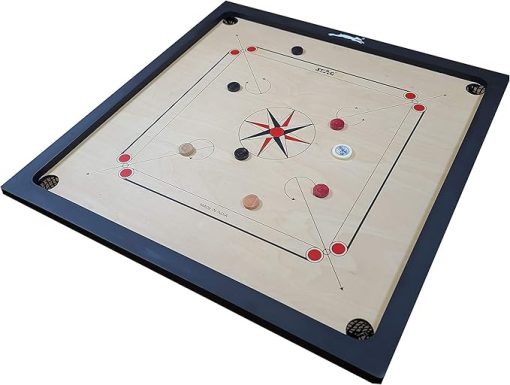 Hobby Carrom Board Game Set with Coins and Striker for Fun Play