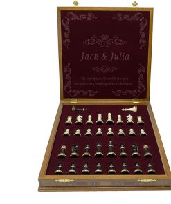 Luxury 16.5 Inch Chess Set with Extra Queens and Mosaic Wooden Board 2