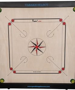 Precise Select 8mm Carrom Board with Coins Striker and Powder Set