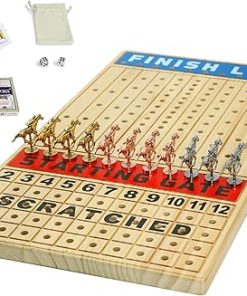 Large 21 Inch Horse Racing Board Game with Metal Horses and Dice