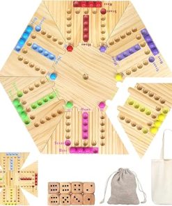 Fast Track Board Game for 2-6 Players with 32 Marbles and 8 Dice