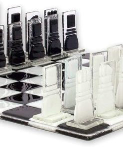 NOVICA Decorative Glass Chess Sets, Black and White, ‘Crystalline Challenge’ 2