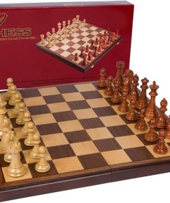 Abigail Extra Large 21 Inch Chess Set Inlaid Wood Folding Board Game