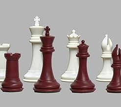 Collector Plastic Chess Set by The House of Staunton – Red and White