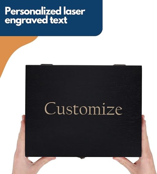 Custom Engraved Wooden Shut the Box Game with Lid Black Stained - Image 2