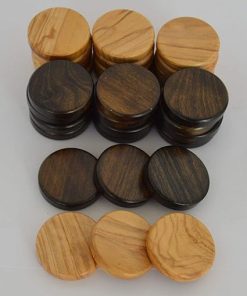 30 Olive Wood Chips Backgammon Checkers Made from Greek Olive Root