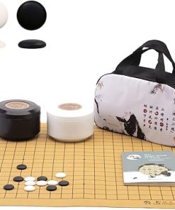 Portable Go Game Set Reversible 19×19 13×13 Faux Leather Board 361 Pieces 2