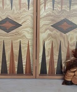 Olive Wood Backgammon Set 19 Inch with Chips for Two Players Ages 12 Plus 2