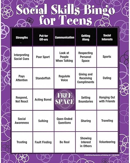 Social Skills Bingo for Teens by Wellness Reproductions and Publishing 2 Social Skills Bingo for Teens by Wellness Reproductions and Publishing - Image 2