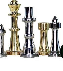 StonKraft Brass Chess Pieces Set with 3.5 Inch King Height
