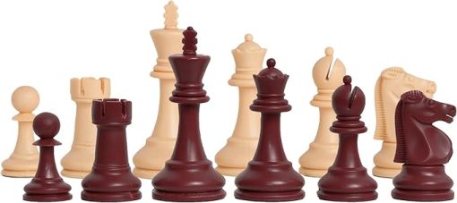 Reykjavik Plastic Chess Set Pieces Only 3.75 Inch King Red Natural