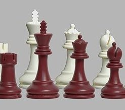 Reykjavik Plastic Chess Set – 3.75″ King Pieces in Red and White