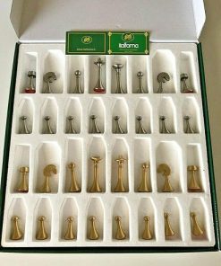 Brass Chess Set Made in Italy Modern Design 15B New Condition 2
