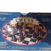 Oak Finish Folding Chess Set with Hand Carved Solid Wood Pieces