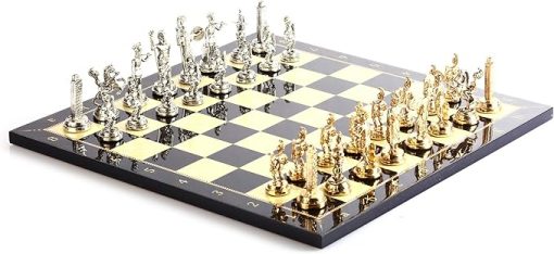 Rome Historical Metal Chess Set for Adults with Handmade Pieces - Image 2