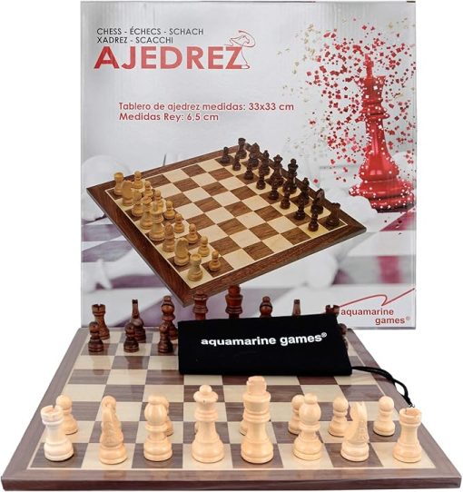 Wooden Board and Pieces Set for Game Play and Home Decor