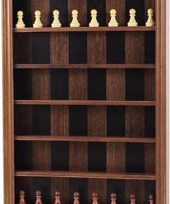 Wall Mount Wooden Chess Board Game Set Vertical Display Case Decor