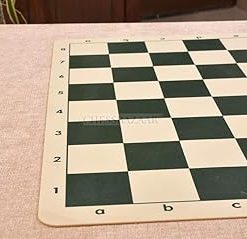 20 Inch Flexible Roll-Up Chess Board with Algebraic Notation in Green 2