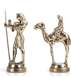 Medium Size Egyptian Pharaoh Metal Chess Pieces Set King 3.5 Inch 2