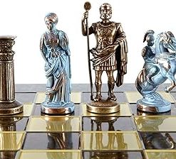 Archers Large Chess Set Blue and Copper with Brown Chess Board 2