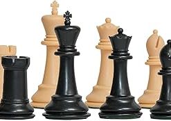 Marshall Plastic Chess Set Pieces Only 3.75 King Black and Natural
