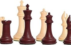 Collector Plastic Chess Set Pieces Only 4 Inch King Red Natural