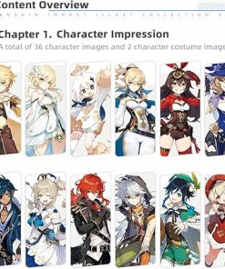 Genshin Impact Official Illustration Merch Collection Set Volume 1 2