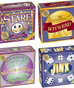 Stare + Wit’s End + Matter of Fact + Jinx = Fun Board Games for Adults and Game Night Bundle