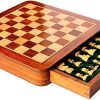 Brown Wooden Chess Set with Checkers Backgammon and Handspindled Pieces 4