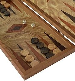 Handmade 15 Inch Traditional Olive Wood Backgammon Set from Greece 2
