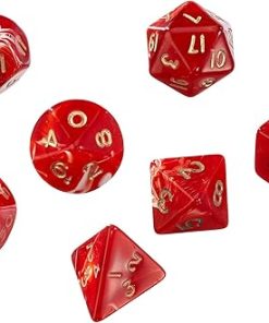 Pegasus Wurfel Marble Rot 7 Piece Set in Acrylic Box Board Game