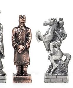 Luxury Chinese Qin Themed Chess Set with Sculpted Pewter Pieces
