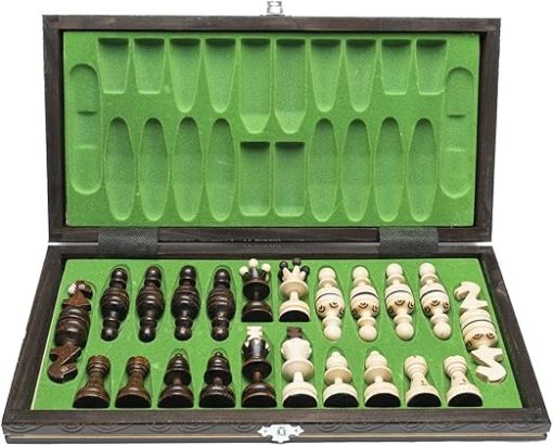 Elegant Wooden Folding Chess Set Paris - 15 Inch Felt Base Gift Item - Image 2