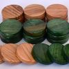 Natural Olive Wood Red Backgammon Checkers Chips 1.4 Inches 4
