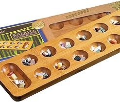 47cm Bamboo Kalaha Mancala Game for Family Fun and Strategy 2
