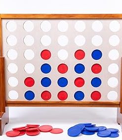 Connect Four Game Set with Carrying Case and Finished Wooden Frame