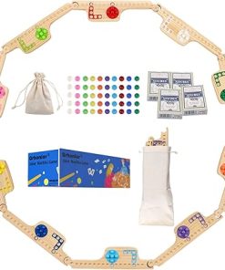 Players Marbles and Jokers Board Game with Colored Marbles and Cards