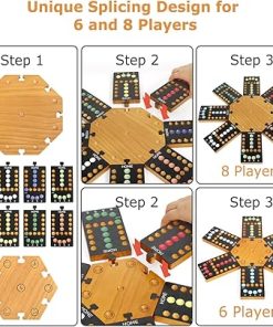 Portable Marble Board Game for 6-8 Players with 32 Marbles and Dice 2