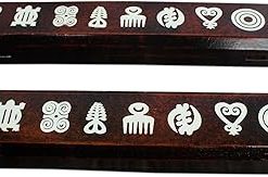 NOVICA Artisan Handmade Wood Oware Table Game West African Math Teaching Tool Or Mancala Board Brown Ghana Chess Sets Games Cultural [2.4in H x 18.5in W x 3.5in D] ‘ Our Adinkra’ 2