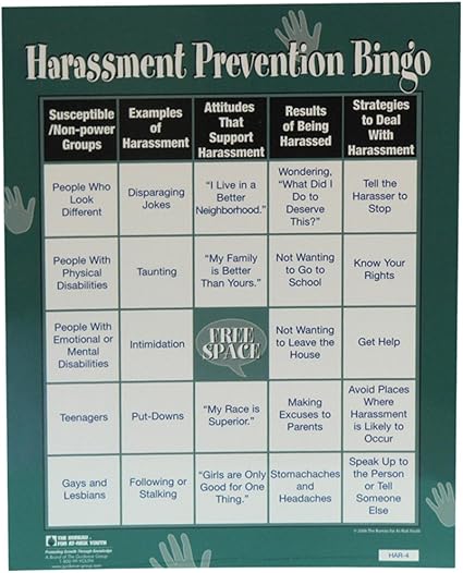 Wellness Reproductions Harassment Prevention Bingo Game Resource Wellness Reproductions Harassment Prevention Bingo Game Resource