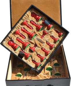 Leatherette Chess Set Storage Box with Hi-Gloss Crocodile Finish