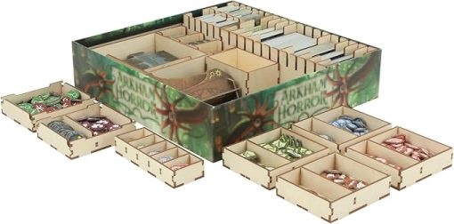 Arkham Horror 3rd Edition Game Organizer Birch Wood Storage Box Trays
