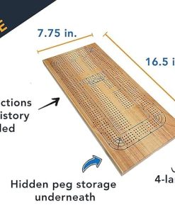 Custom Engraved Monogram Wooden Cribbage Set with 4 Tracks by WE Games 2
