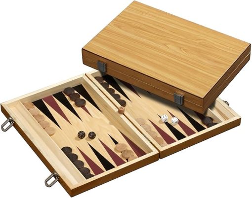 Backgammon Skiathos Medium Light Brown Elegant Design for Your Game