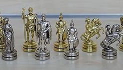 Handmade Gold-Silver Archers Small Chess Set from Greece 2