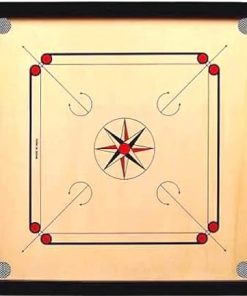 AnNafi 27-Inch Wooden Carrom Board with Coins and Striker for Family Fun