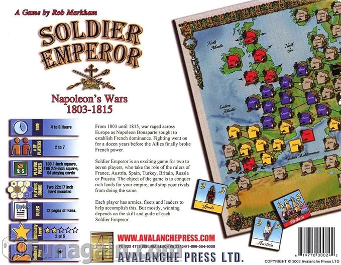 Rod Markham’s Soldier Emperor – Napoleon’s Wars 1803-1815 Boxed Game 2 Rod Markham's Soldier Emperor - Napoleon's Wars 1803-1815 Boxed Game - Image 2