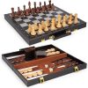 3-in-1 Chess Checkers Backgammon Set for Kids and Adults Portable Game