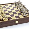 Brass and Blue Chess Board with One Inch Squares for Classic Play 4